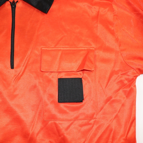 80s New Doss Mens Soccer Referee Jersey Orange - Picture 3 of 8